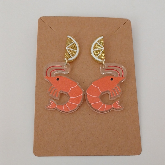Fashion Jewelry Jewelry - Orange Shrimp Earrings